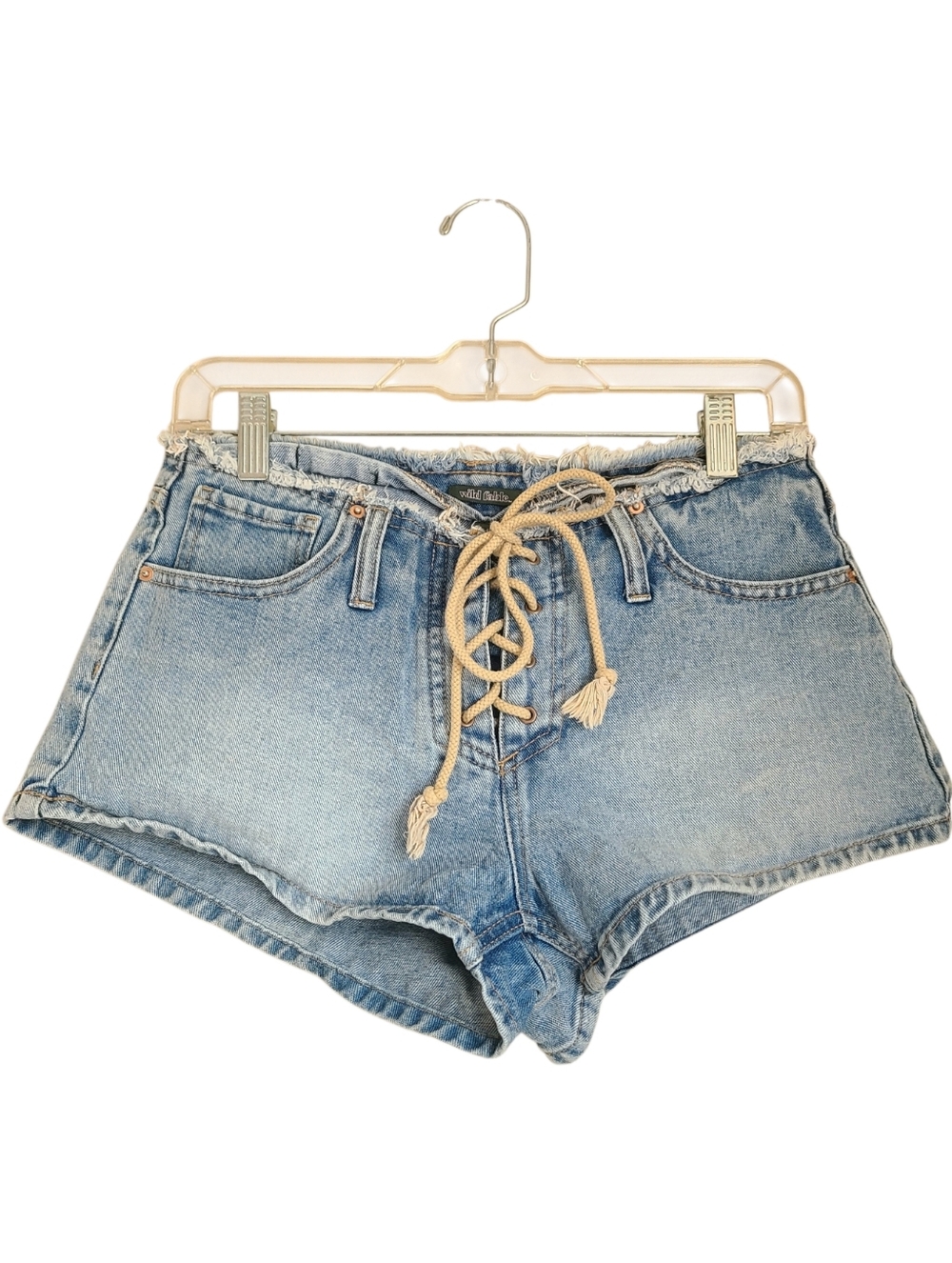 wild fable lace up denim jean booty shorts size 4